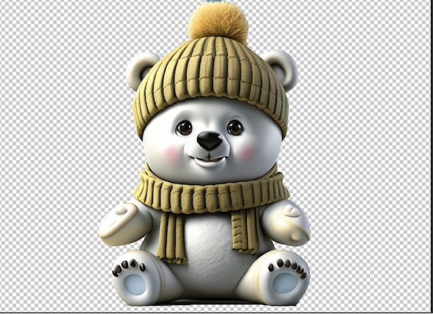 3d bear in winter