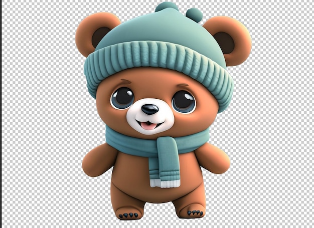 3d bear in winter