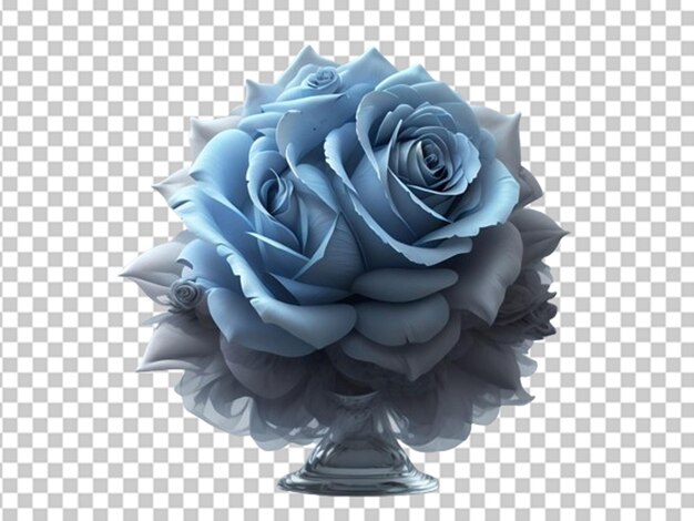 PSD 3d beautiful blue rose