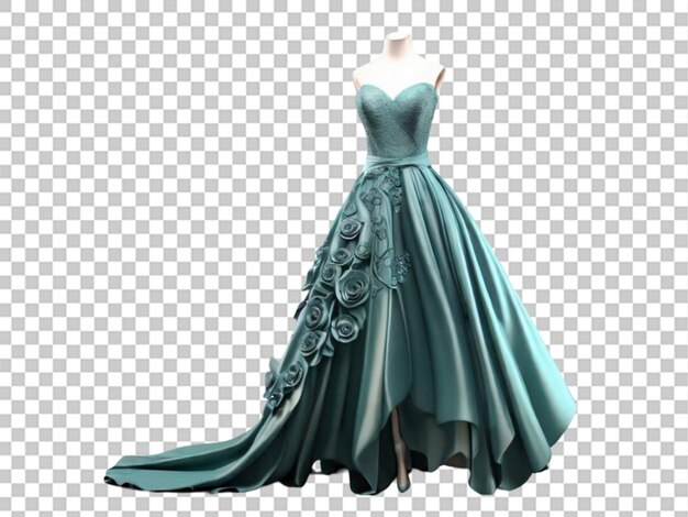 PSD 3d beautiful and elegant evening women39s dress on transparent background