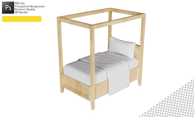PSD 3d bed illustration design