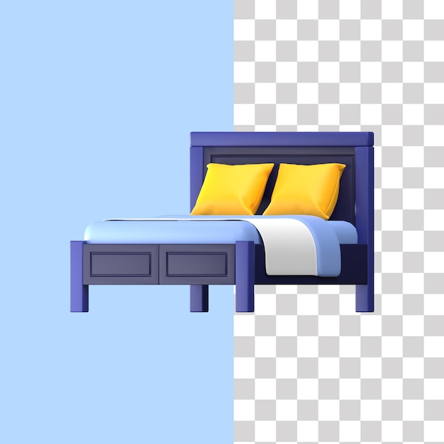 3D-иллюстрация кровати
