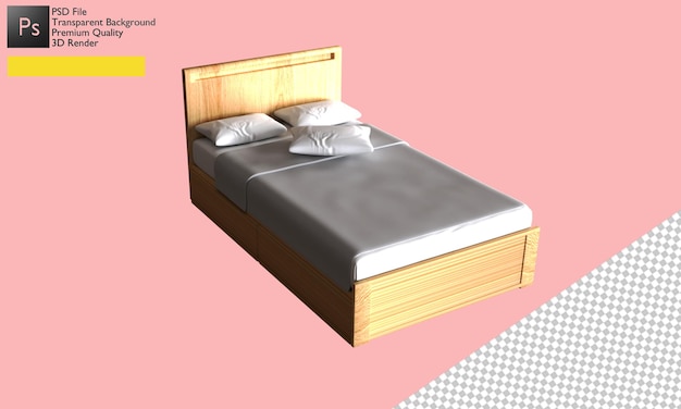 PSD 3d bed illustration