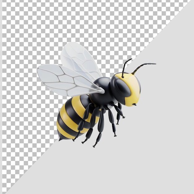 透明な背景に 3D ビー