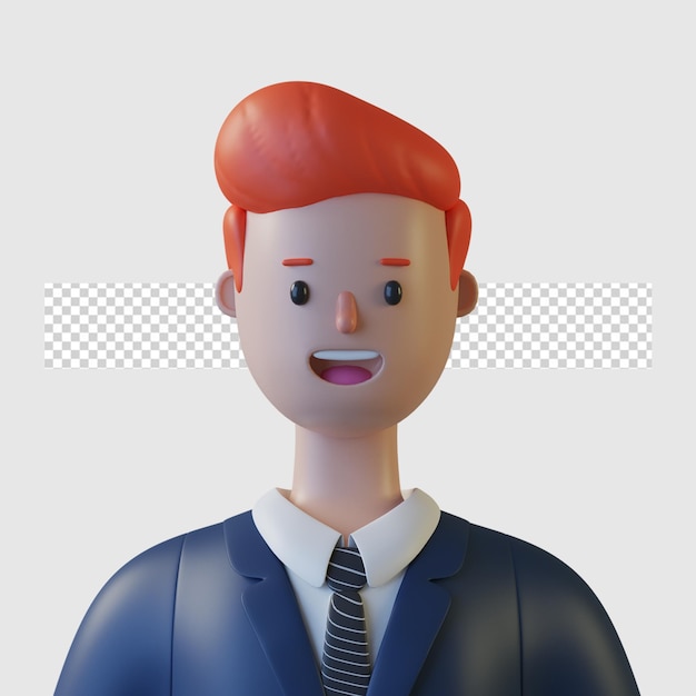 3D-beeldverhaalkarakter avatar geïsoleerd in 3D-rendering
