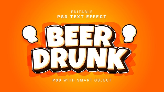 3d beer drunk text effect