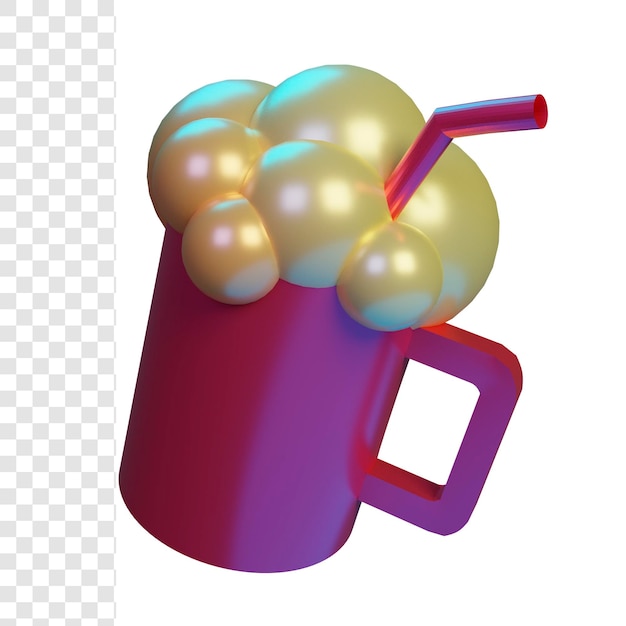 PSD 3d beer mug