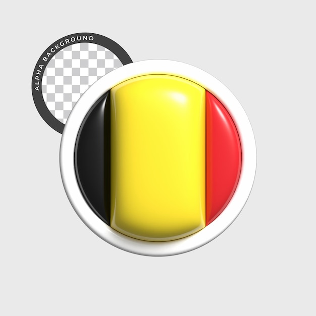 3d belgium circular flag