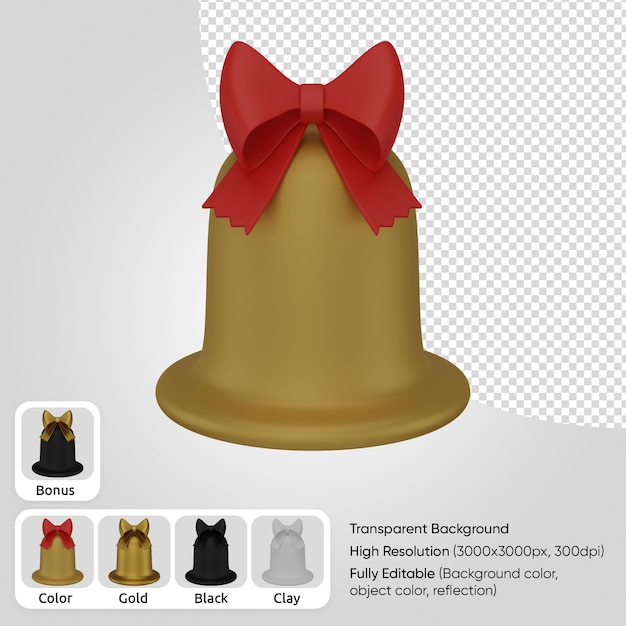 PSD 3d bell with bow