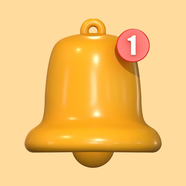 3d bell with notification 1