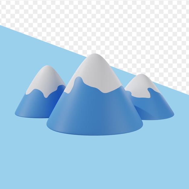 3d-berg met sneeuw