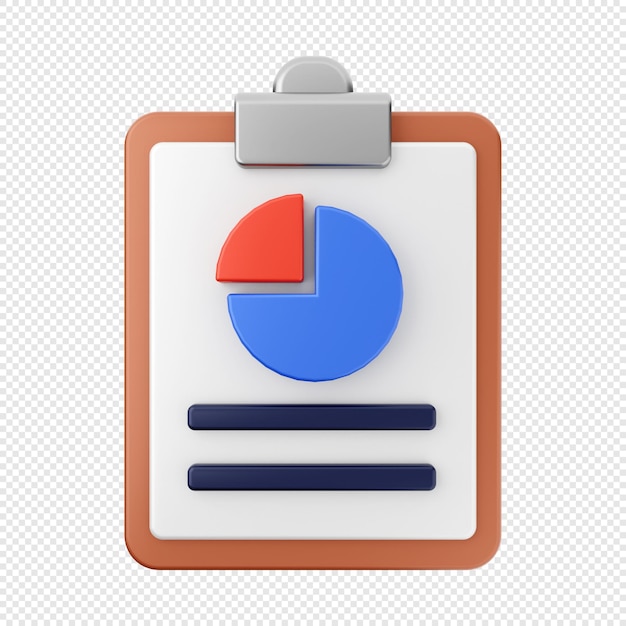 3d-bestandsdiagram rapportpictogram illustratie