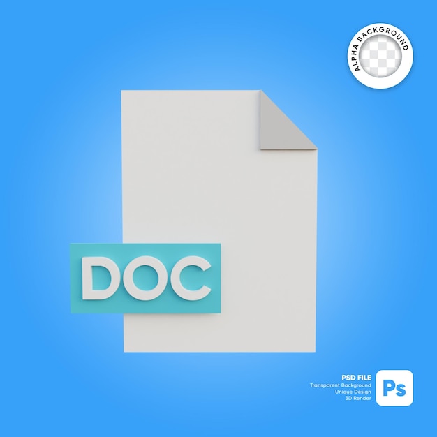 PSD 3d-bestandspictogramformaat doc