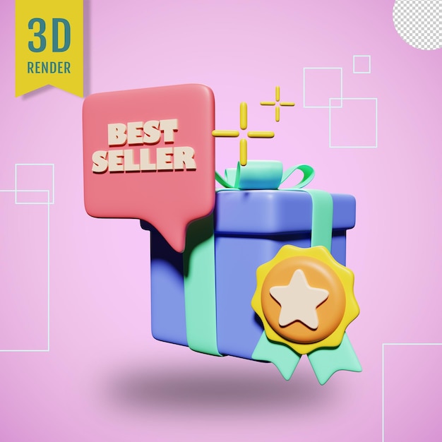 PSD 3d bestsellerowa ilustracja z przezroczystym tłem