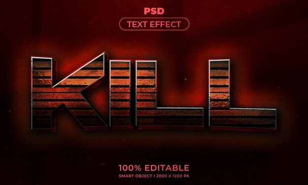 3D bewerkbare tekst en logo-effect stijl mockup met donkere abstracte achtergrond