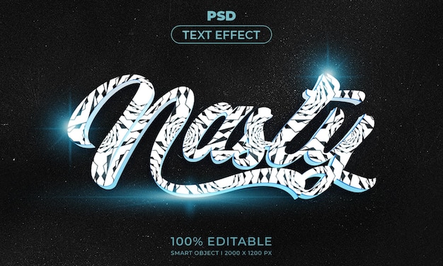 PSD 3d bewerkbare tekst en logo-effect stijl mockup met donkere abstracte achtergrond