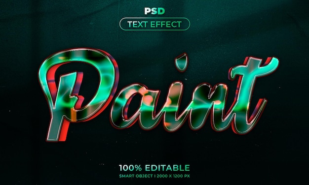 3D bewerkbare tekst en logo-effect stijl mockup met donkere abstracte achtergrond