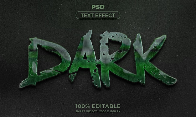 PSD 3d bewerkbare tekst en logo-effect stijl mockup met donkere abstracte achtergrond
