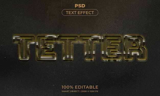 3D bewerkbare tekst en logo-effect stijl mockup met donkere abstracte achtergrond