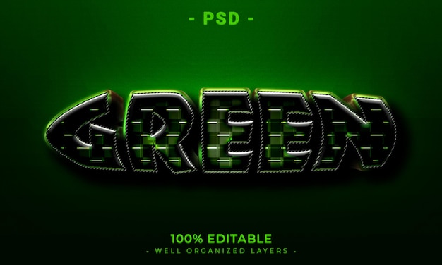 PSD 3d bewerkbare tekst en logo-effect stijl mockup met donkere abstracte achtergrond