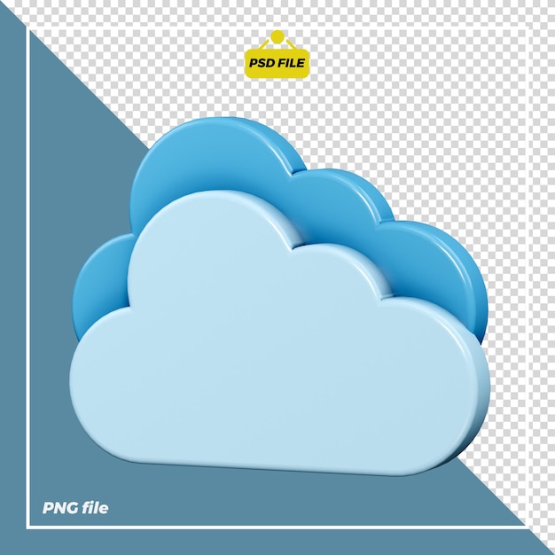 PSD 3d bewolkt pictogramontwerp