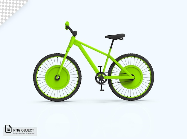 PSD bicicletta 3d in vista frontale verde