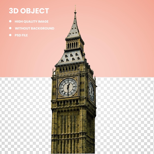 PSD palazzo del big ben 3d di westminster londra