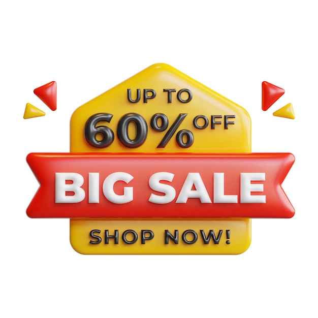 3d big sale discount badge offer and discount concept high quality illustration and icon