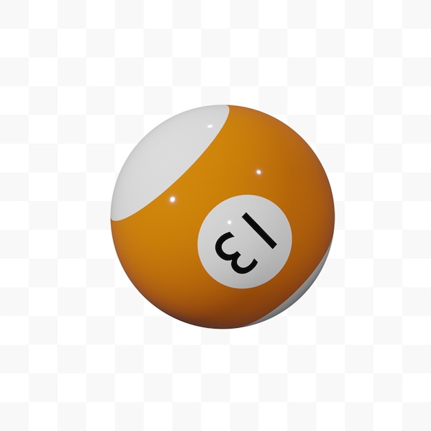 PSD 3d billiard ball number 13 v2