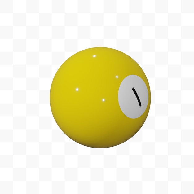 PSD 3d billiard ball number 1