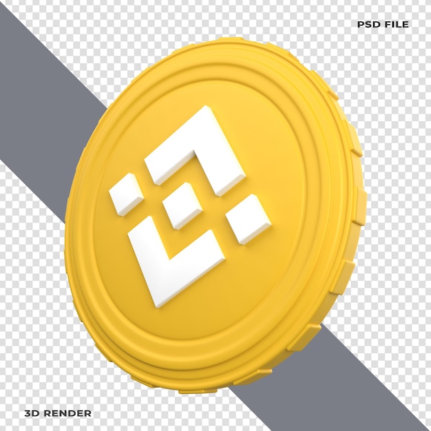 3D Binance BNB Crypto Coin Rendered op transparante achtergrond