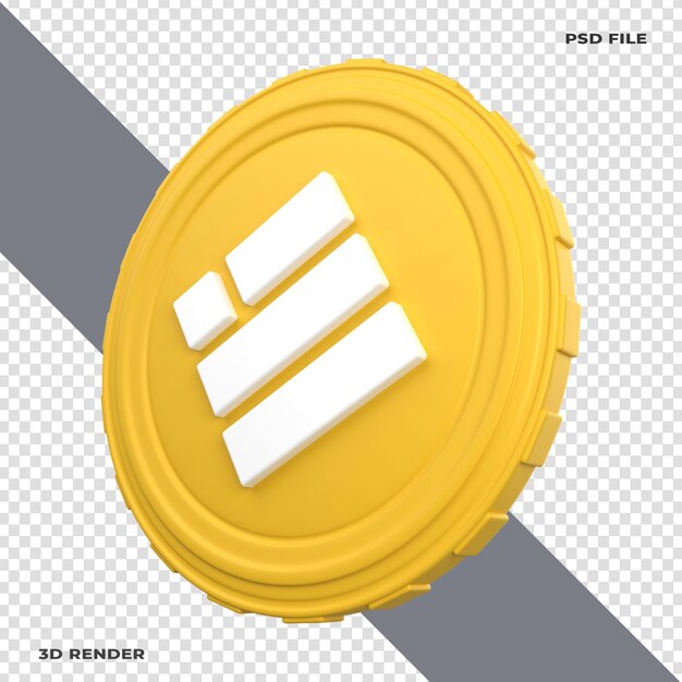 3D Binance BUSD Crypto Coin Rendered on transparent background