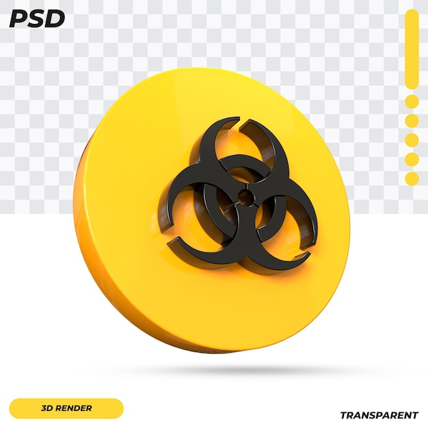 PSD 3d-biologische gevaarsymbool ontwerp geïsoleerd