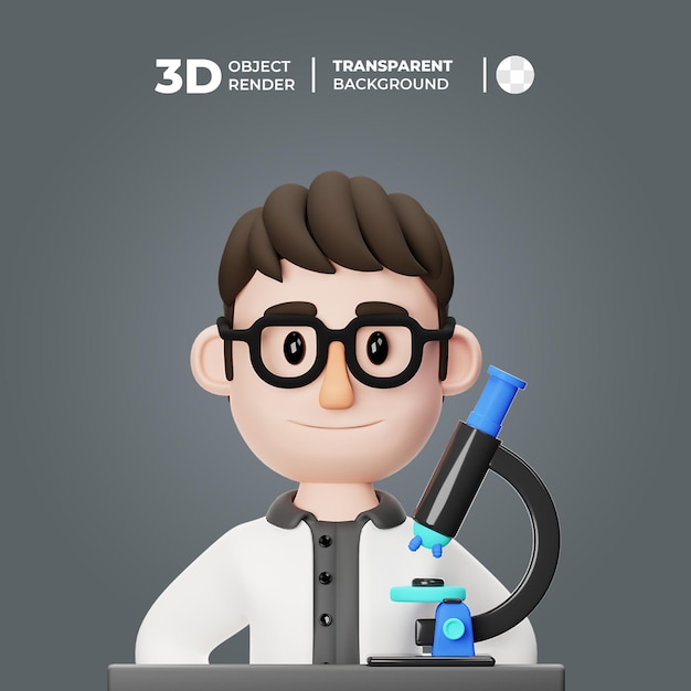 PSD avatar dell'insegnante di biologia 3d