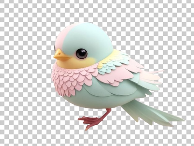 PSD 3d-птица в пастельных цветах