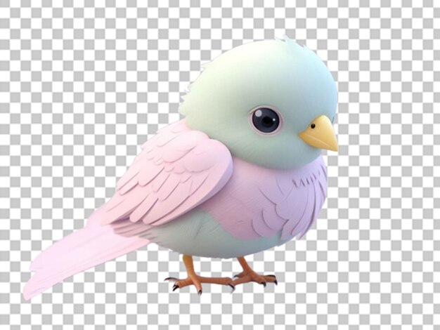 3d bird in pastel color