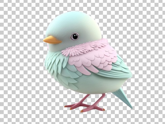 3d bird in pastel color