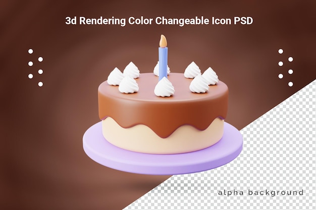 PSD 3d birthday cake