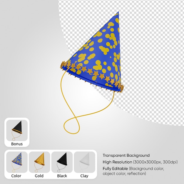 3d birthday cap