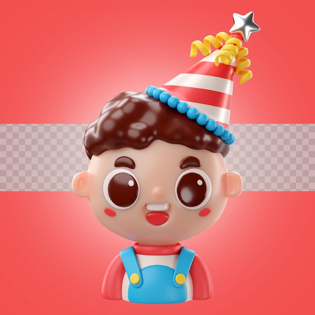 PSD 3d birthday icon birthday boy