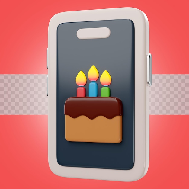 PSD 3d birthday icon digital invitation