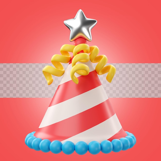 PSD 3d birthday icon party hat