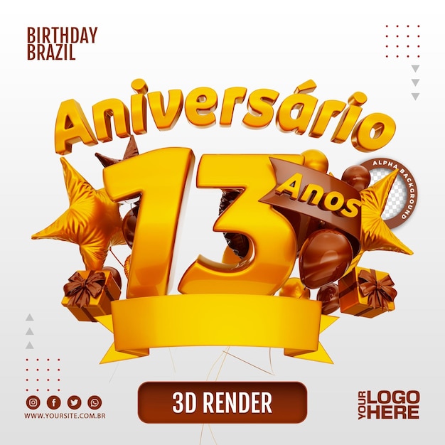 3d birthday logo for companies and events