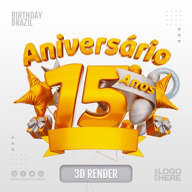 企業やイベントの3d誕生日のロゴ