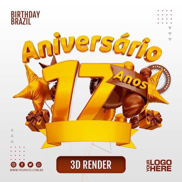 3d birthday logo for companies and events