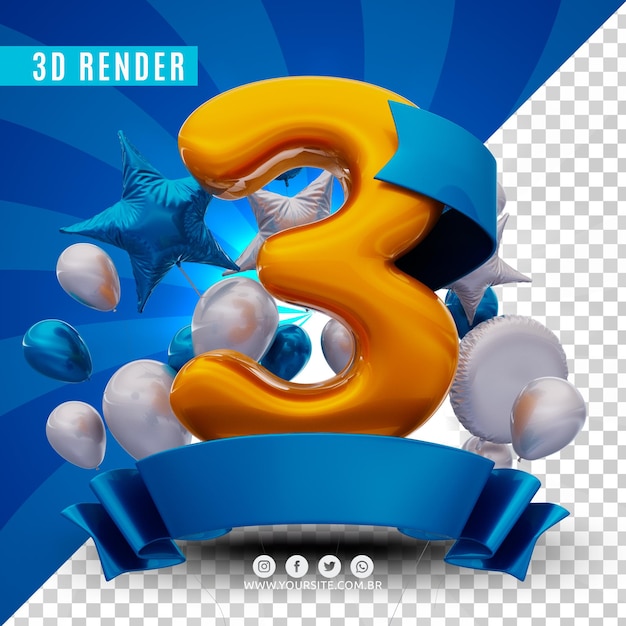 Logo di compleanno 3d per aziende ed eventi