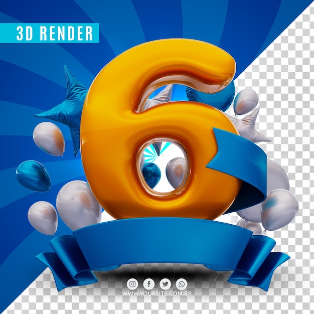 PSD logo di compleanno 3d per aziende ed eventi