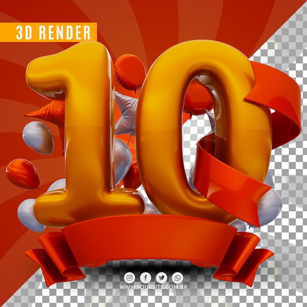 3d birthday logo for companies and events