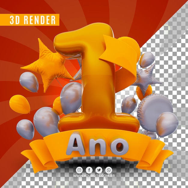 3d birthday logo for companies and events