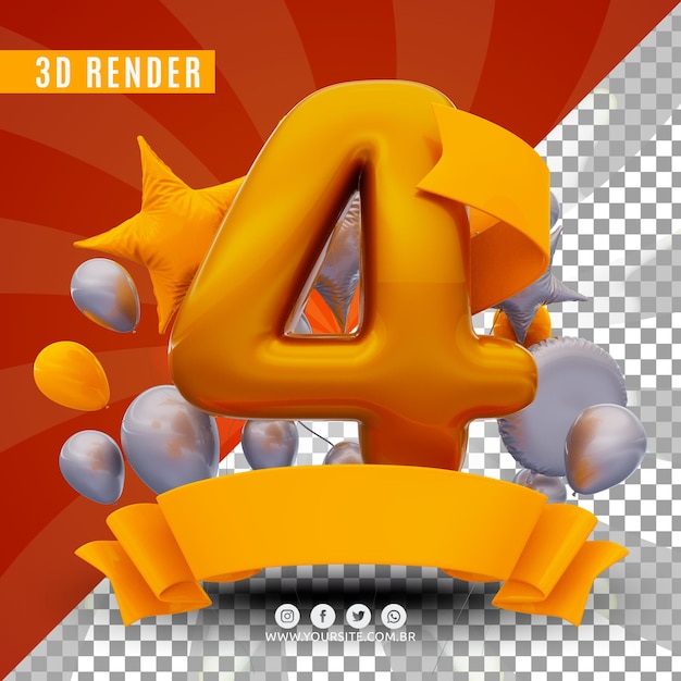 PSD logo di compleanno 3d per aziende ed eventi